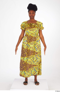 Dina Moses dressed standing whole body yellow long decora apparel…